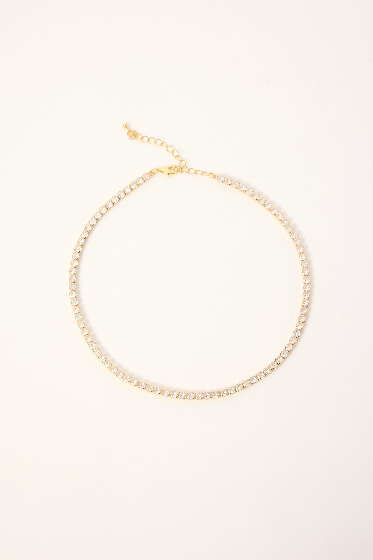 Token Tennis Necklace Gold