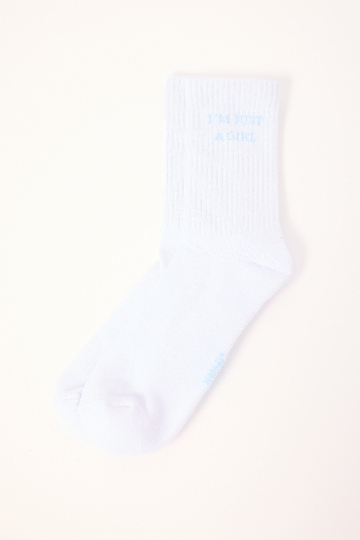 Luck & Trouble I'm Just A Girl Sock White