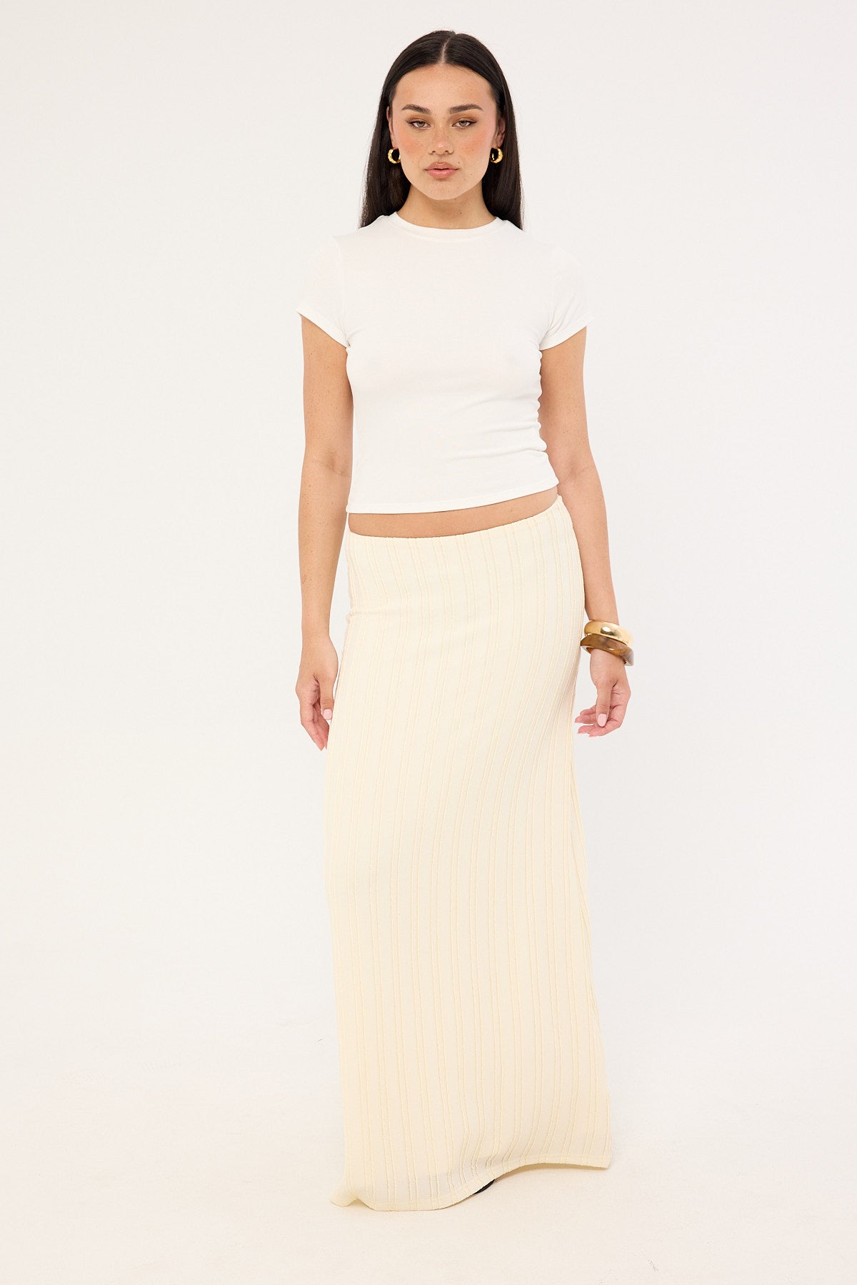 Perfect Stranger Noah Frill Maxi Skirt Butter