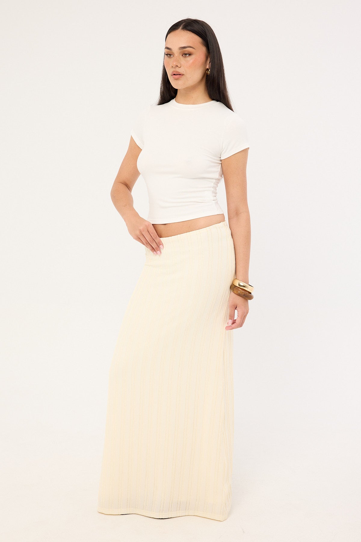 Perfect Stranger Noah Frill Maxi Skirt Butter