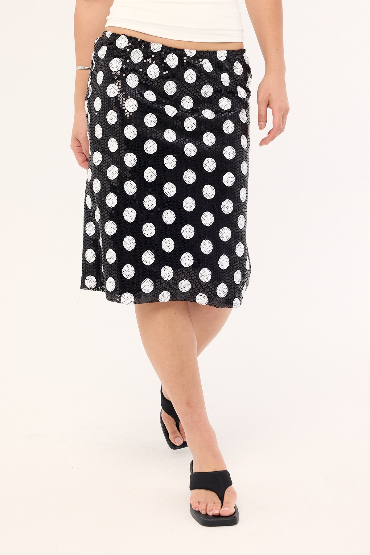 Motel Kavivi Skirt Polka Sequin Monochrome