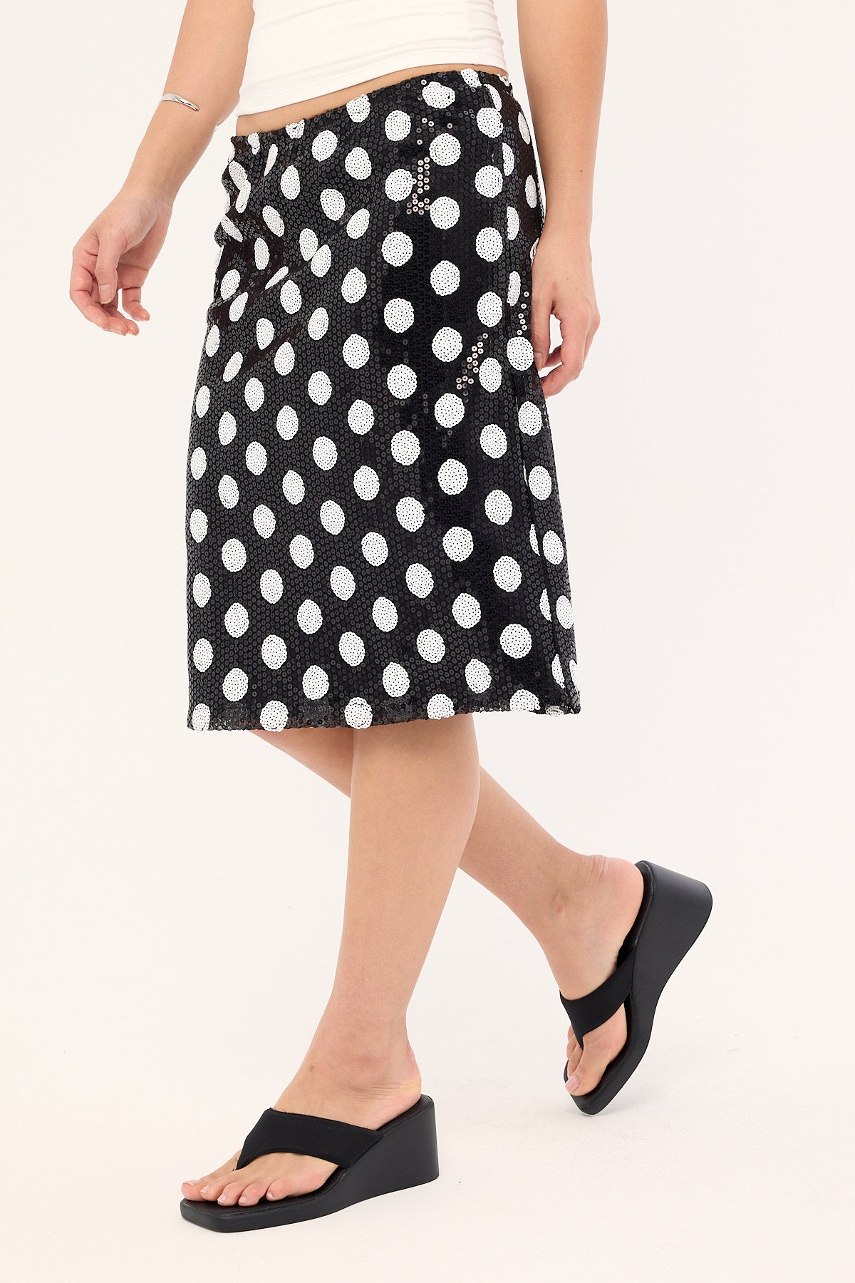 Motel Kavivi Skirt Polka Sequin Monochrome