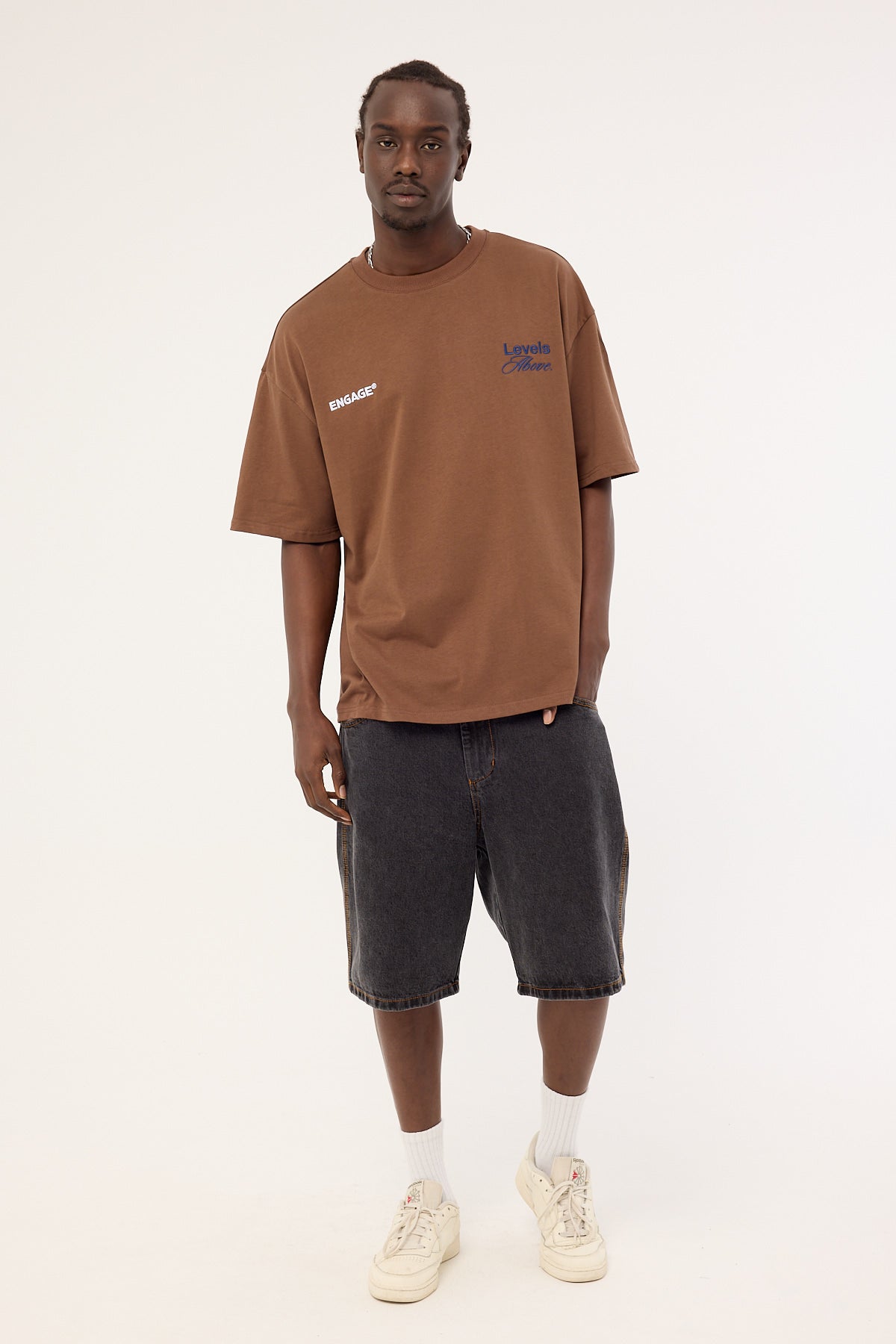 Engage Levels Above Oversized Tee Brown
