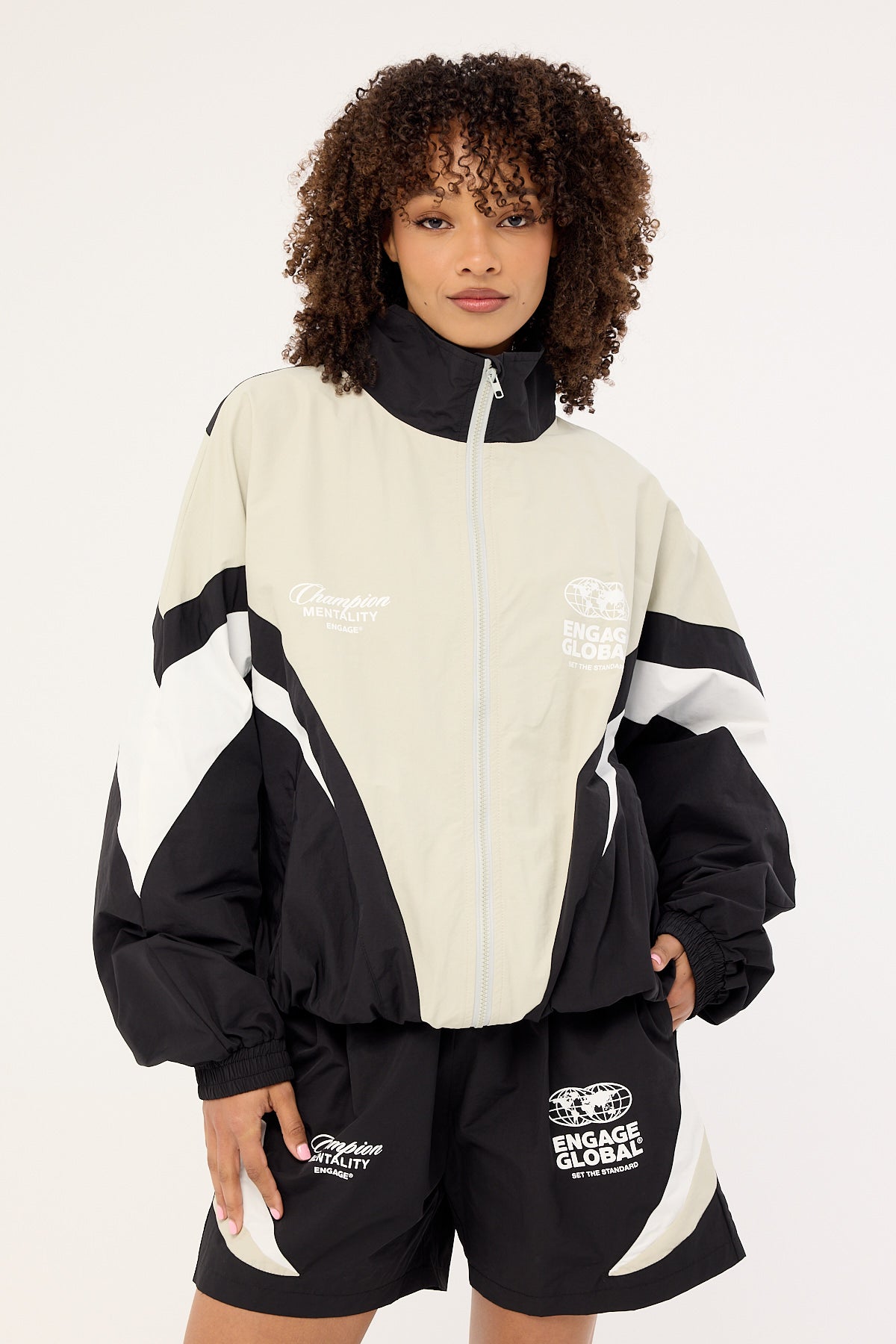 Engage Global Track Suit Jacket Black/Grey