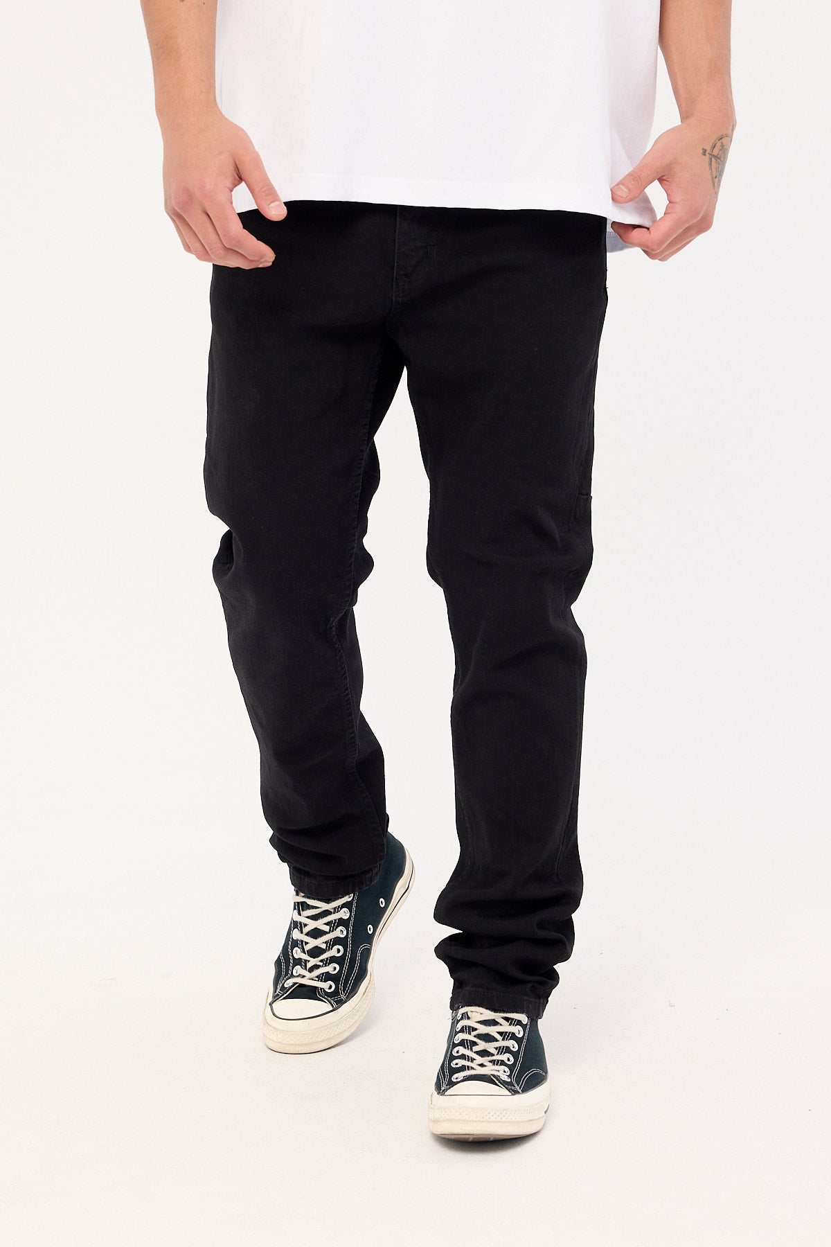 Thrills Bones Denim Jean Black Rinse
