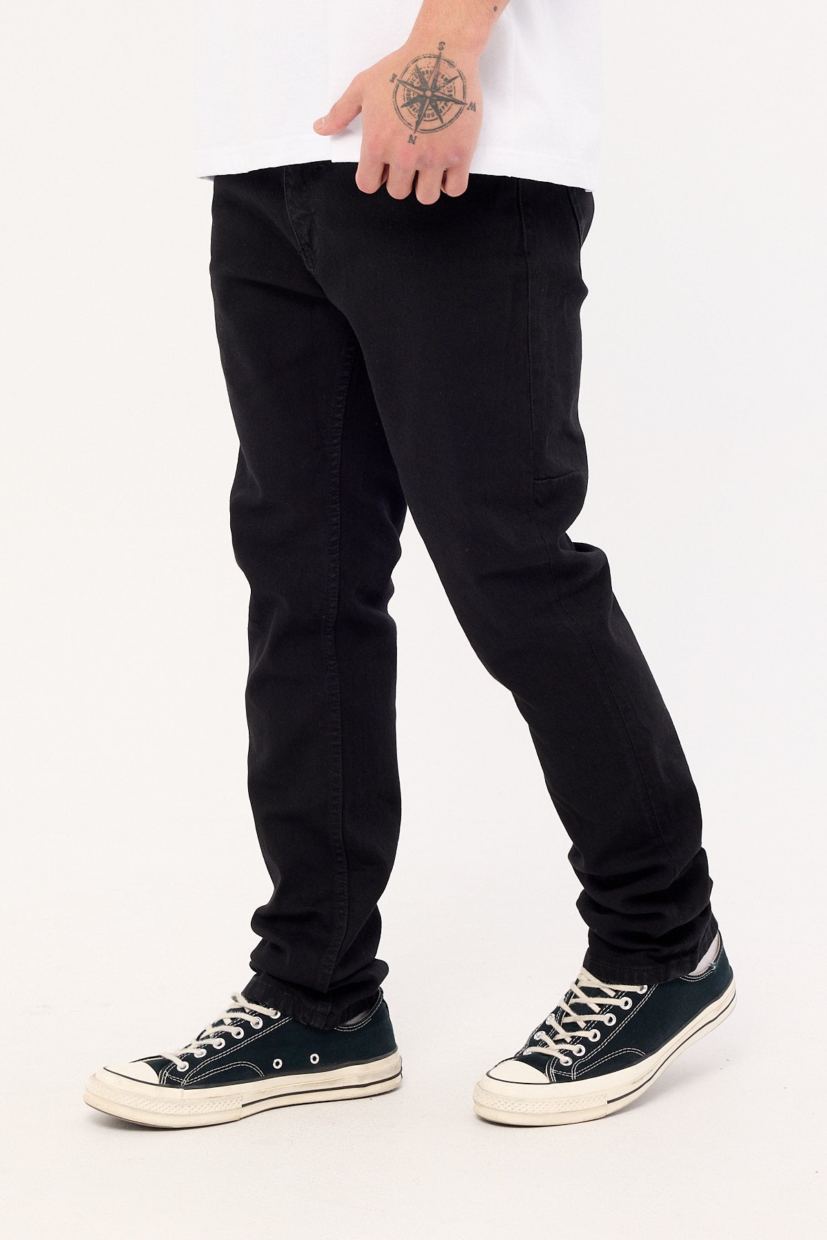 Thrills Bones Denim Jean Black Rinse