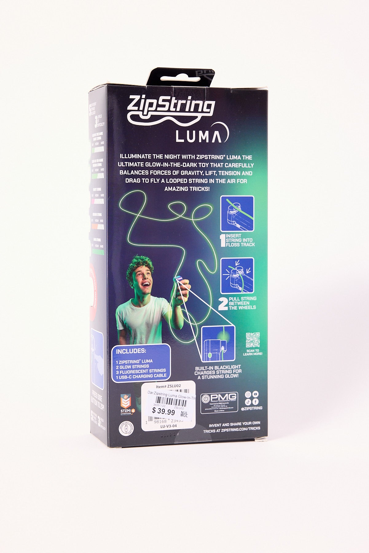 Pmg Australia Zipstring Luma Glow-In-The-Dark Multi