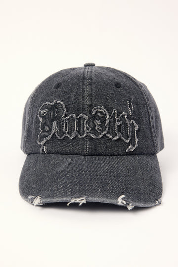 Rusty Roxanne Denim Dad Cap Washed Black