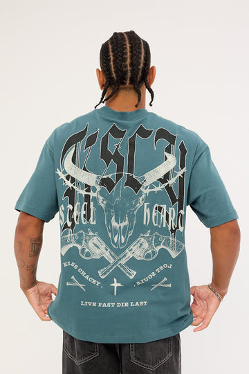 Kiss Chacey Steel Heart Street Tee Bright Teal