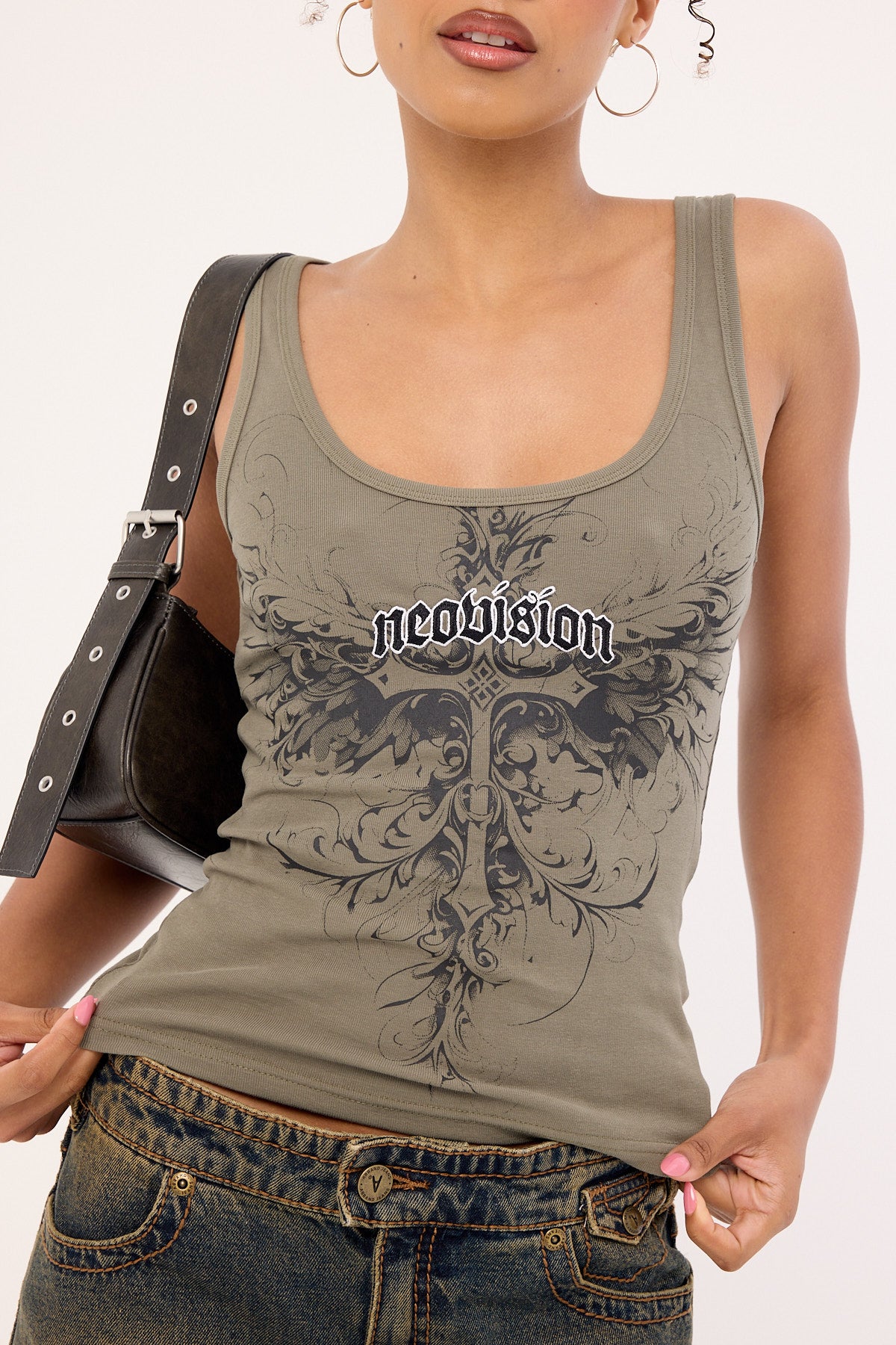 Neovision Fallen Cross Singlet Tank Top Khaki Green