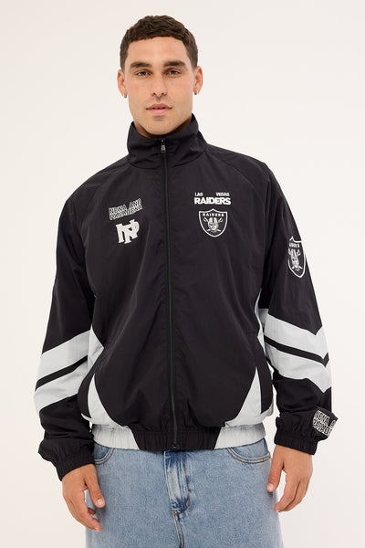 Nena & Pasadena Raiders Racing Windbreaker Jacket Jet Black/Silver
