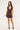 Motel Luscian Plunge Mini Dress Micro Polka Brown