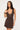 Motel Luscian Plunge Mini Dress Micro Polka Brown