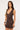 Motel Luscian Plunge Mini Dress Micro Polka Brown