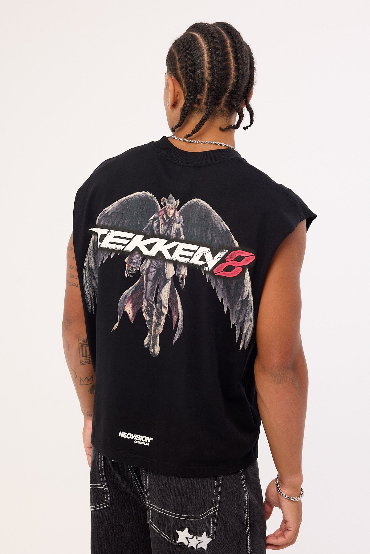 Neovision Devil Jin Graffiti Cropped Muscle Tank Black – Universal