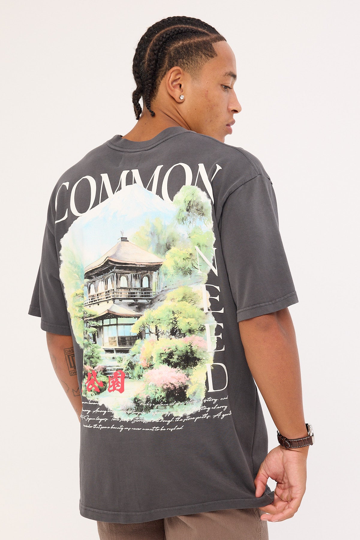 Common Need Tranquil Heavyweight Boxy Tee Washed Black
