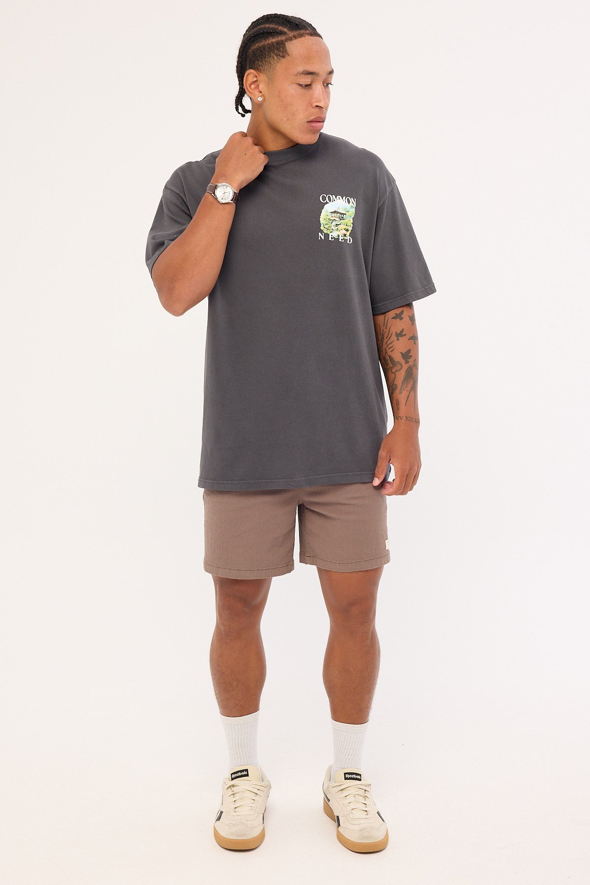 Common Need Tranquil Heavyweight Boxy Tee Washed Black