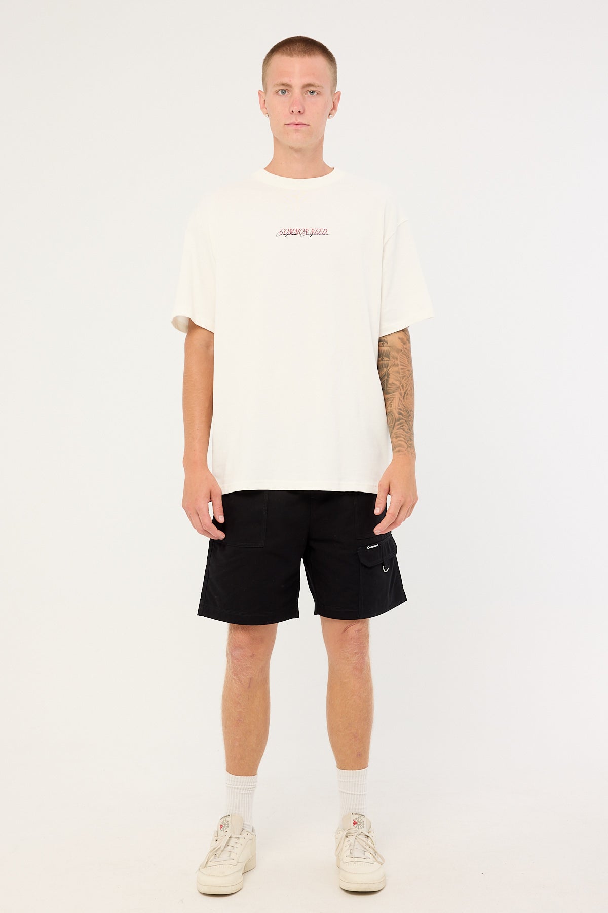 Common Need Slant Heavyweight Boxy Tee White