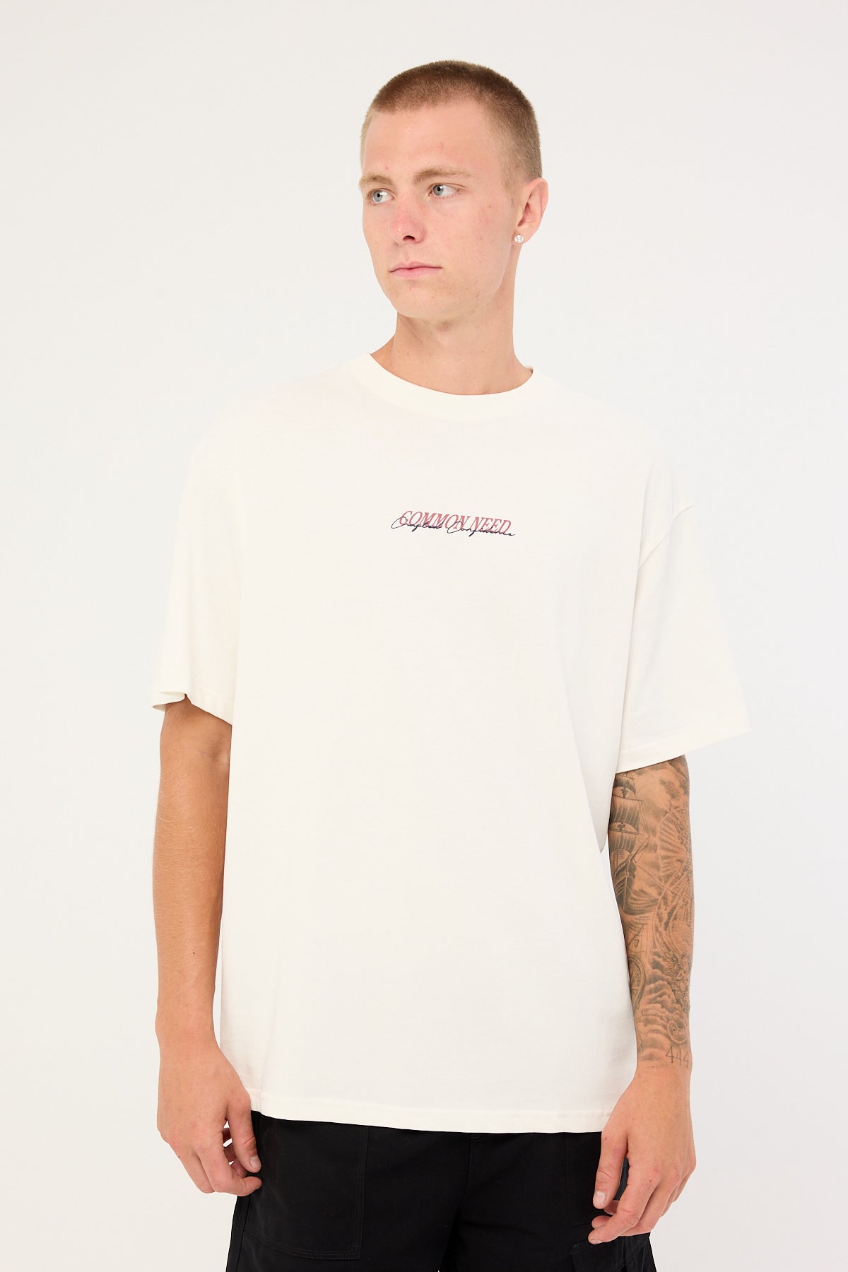 Common Need Slant Heavyweight Boxy Tee White