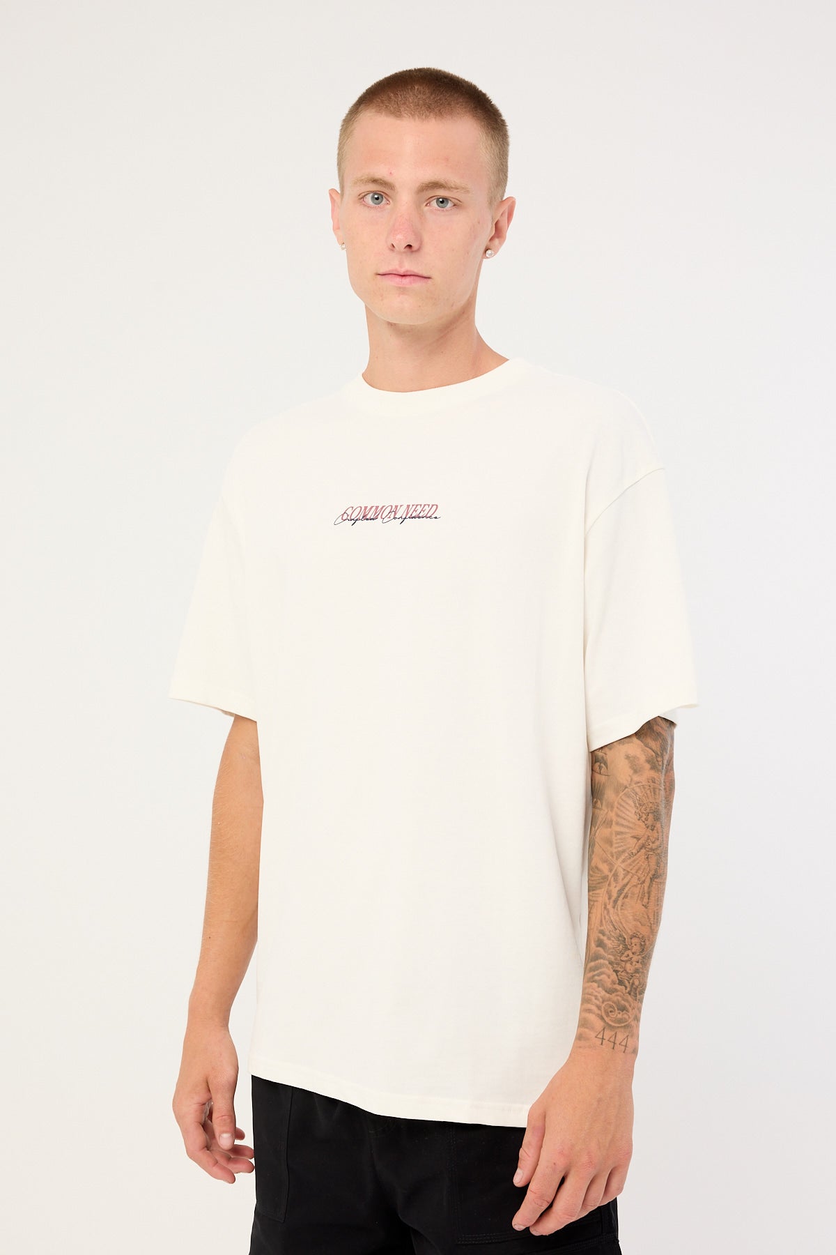 Common Need Slant Heavyweight Boxy Tee White