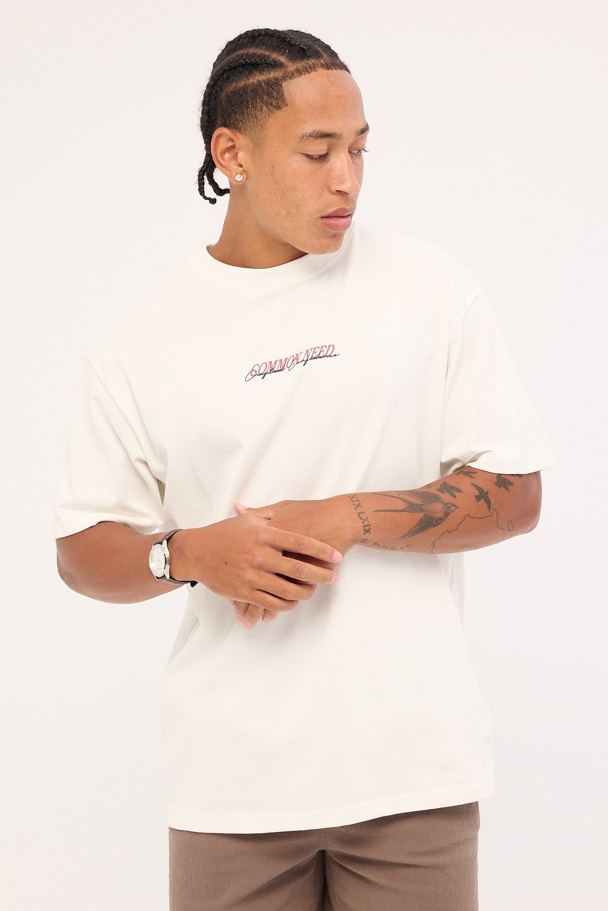 Common Need Slant Heavyweight Boxy Tee White