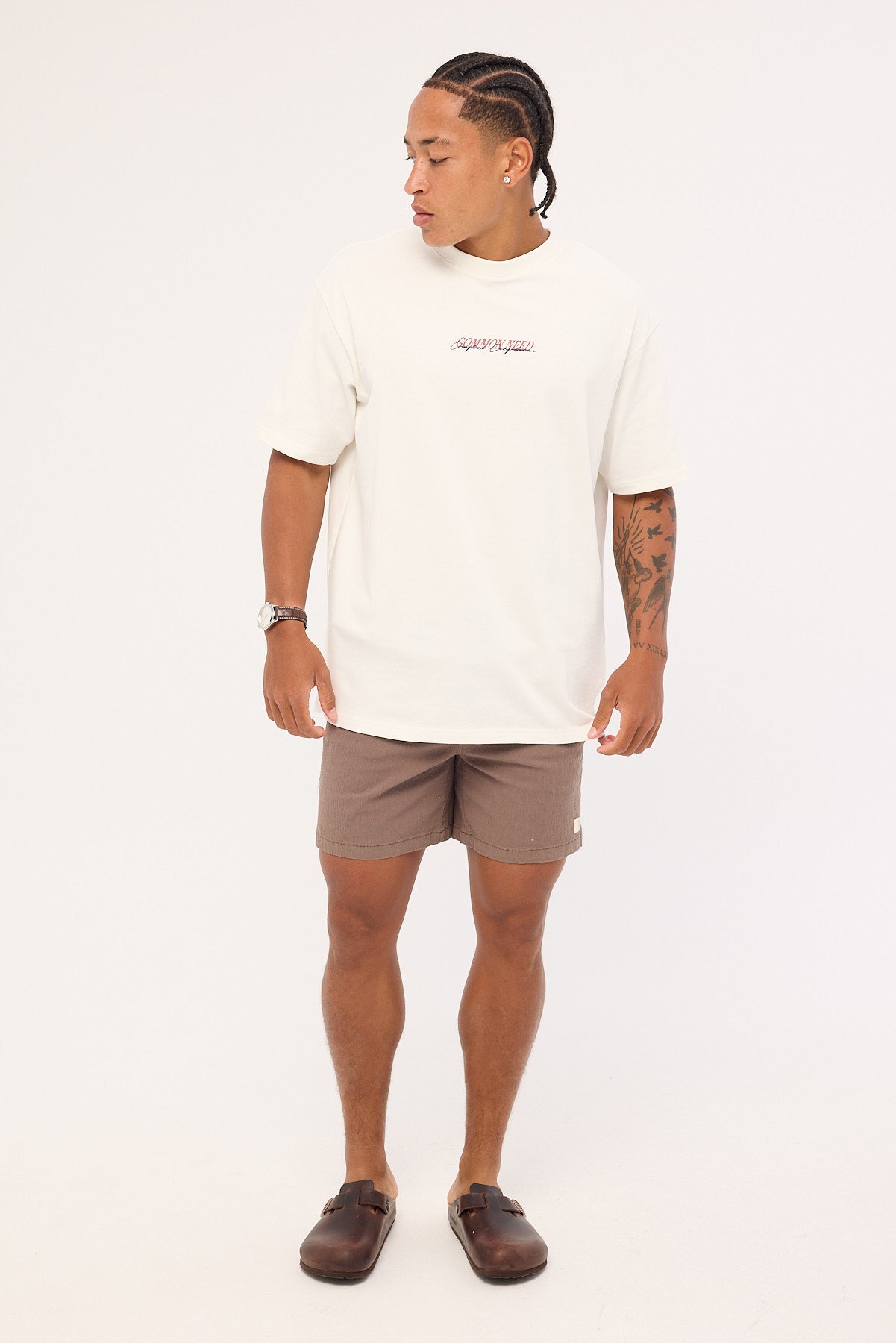 Common Need Slant Heavyweight Boxy Tee White