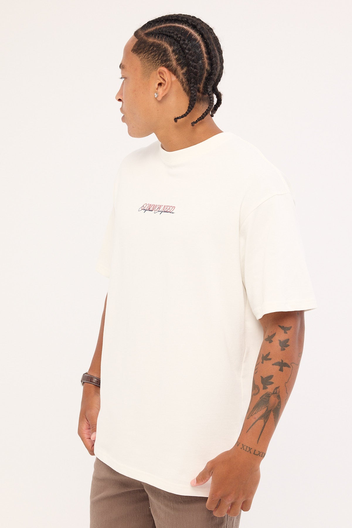 Common Need Slant Heavyweight Boxy Tee White
