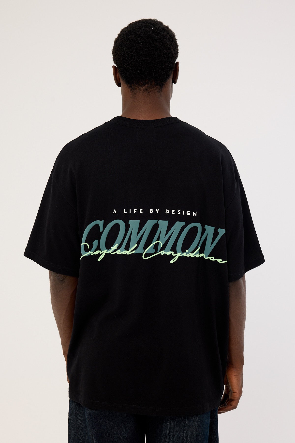 Common Need Slant Heavyweight Boxy Tee Black