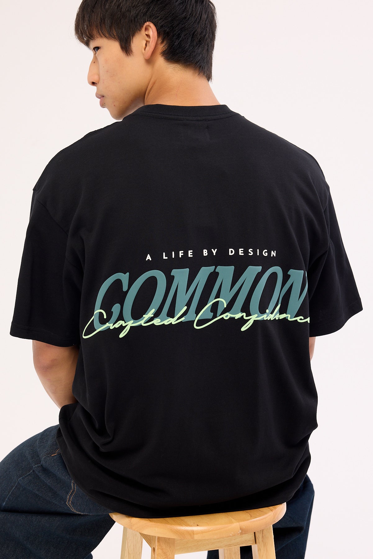 Common Need Slant Heavyweight Boxy Tee Black