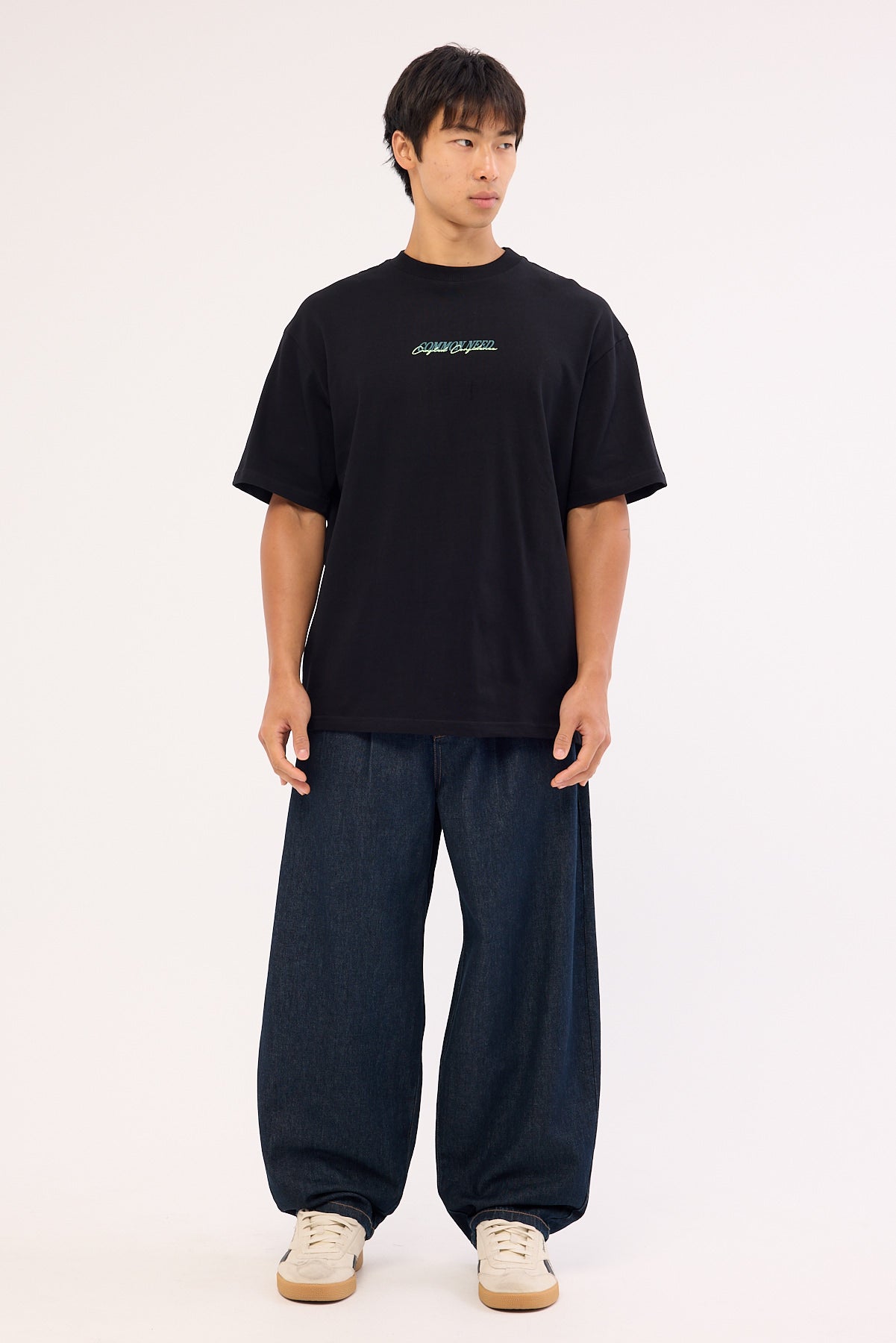 Common Need Slant Heavyweight Boxy Tee Black