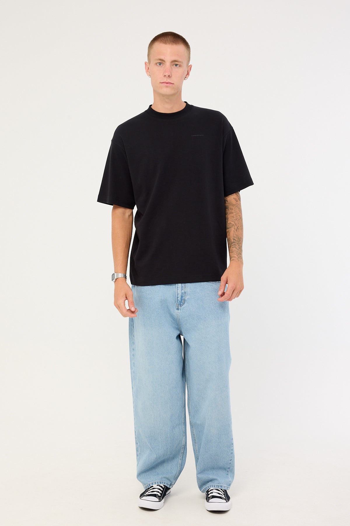 Common Need Focus Heavyweight Boxy Tech Tee Black