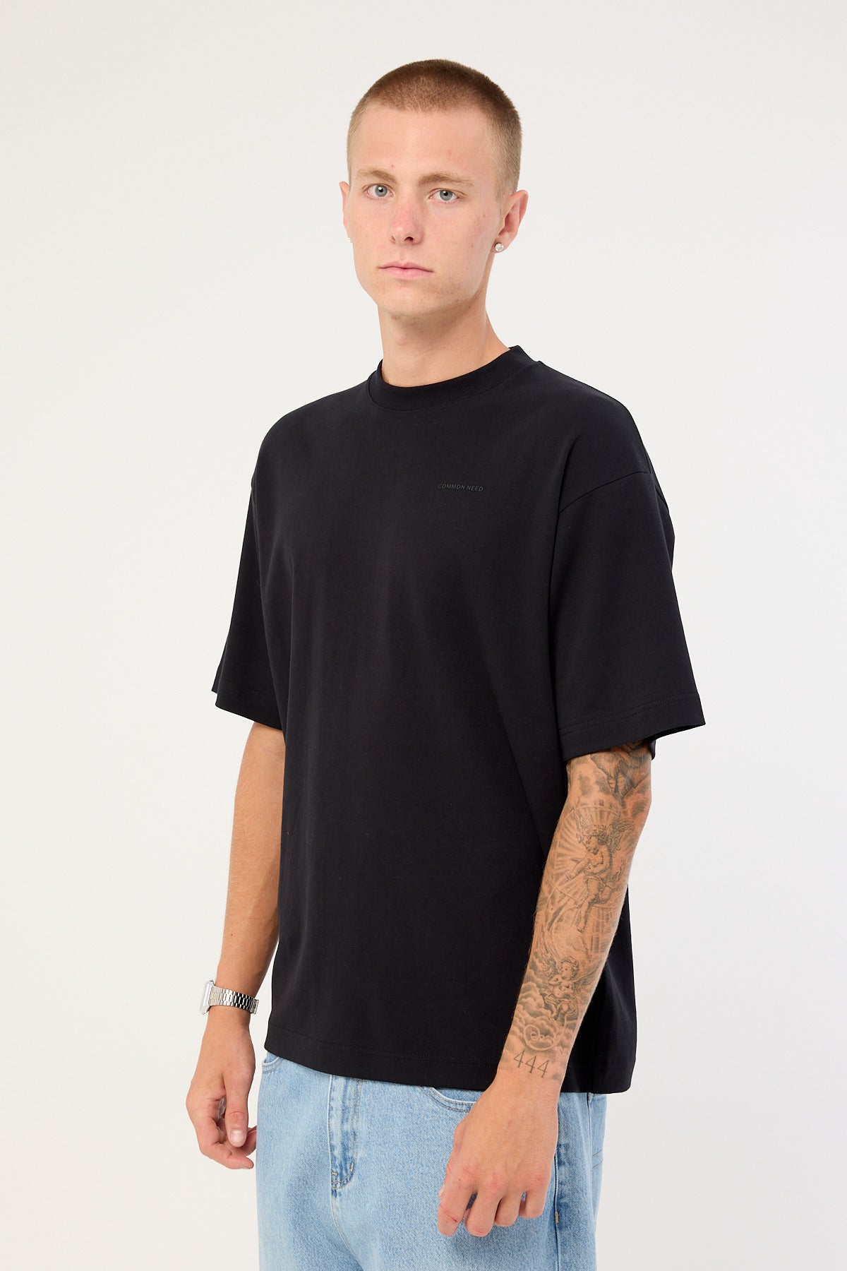 Common Need Focus Heavyweight Boxy Tech Tee Black