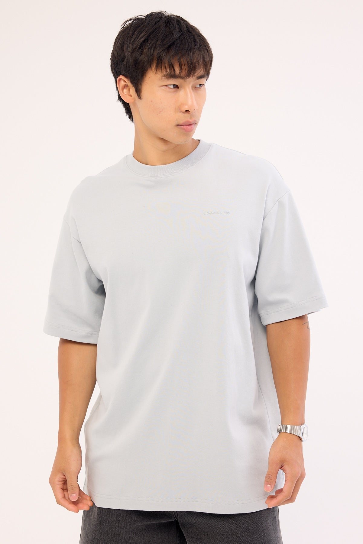 Common Need Focus Heavyweight Boxy Tech Tee Grey