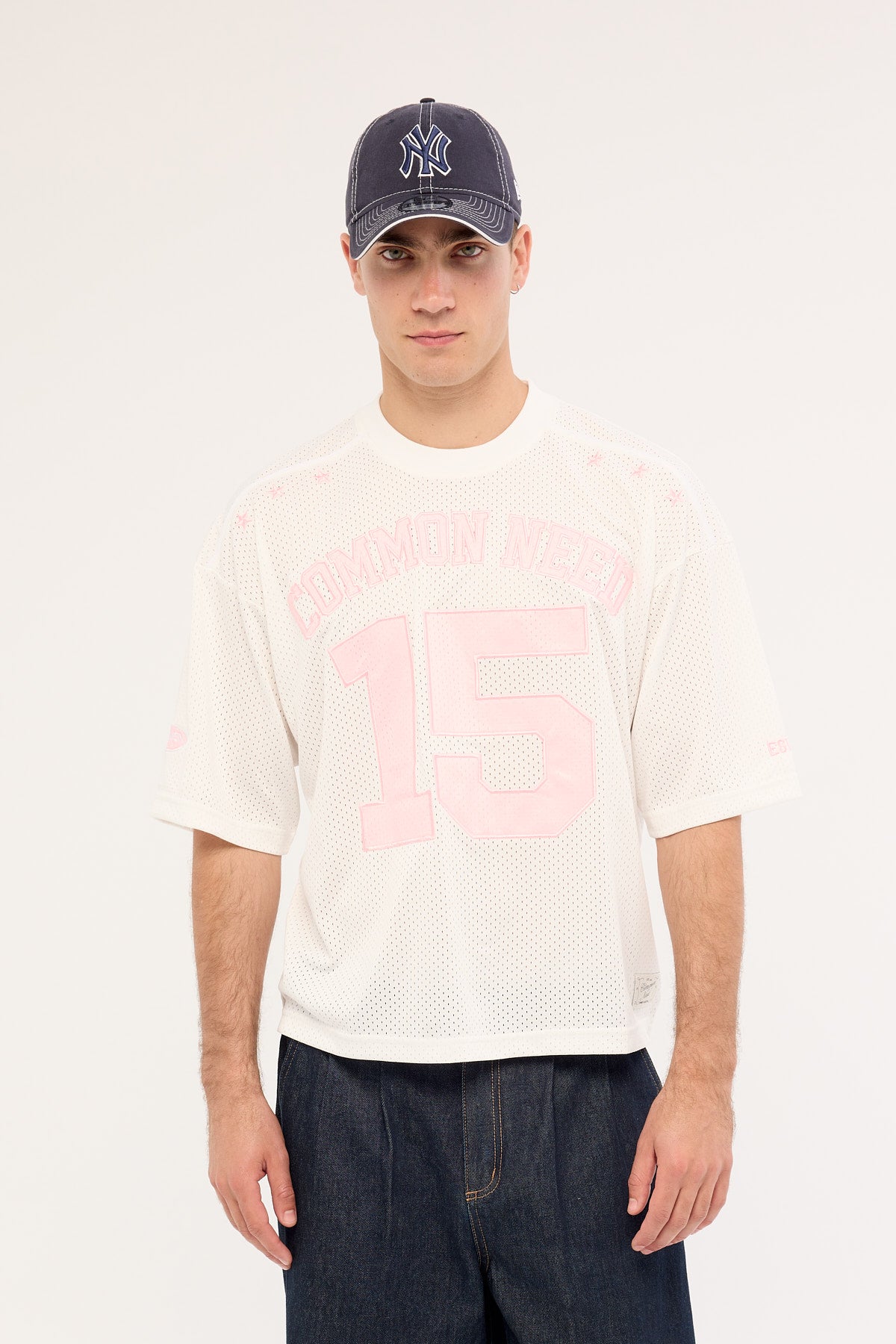 Common Need Strike Cropped Jersey White