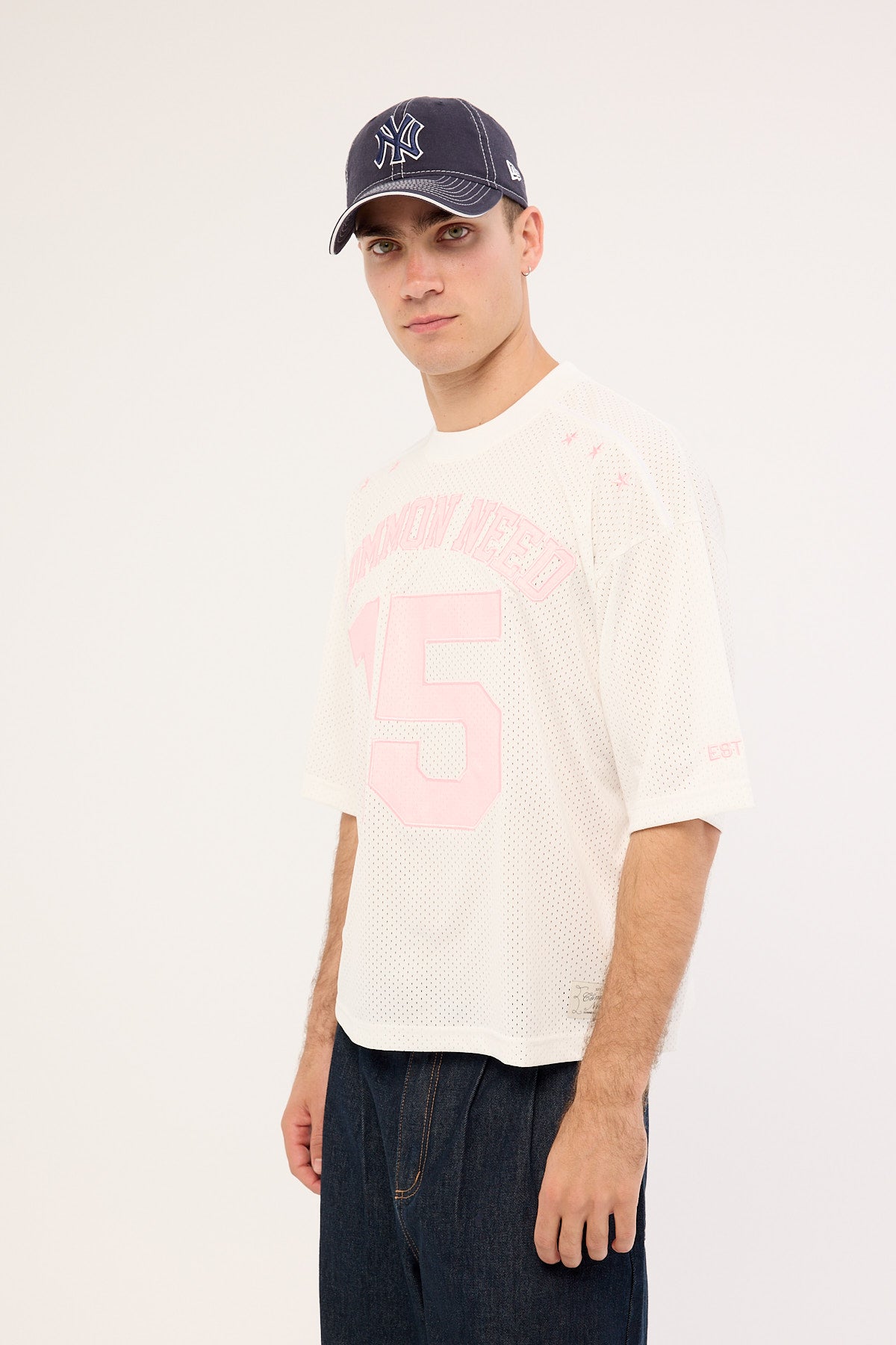Common Need Strike Cropped Jersey White