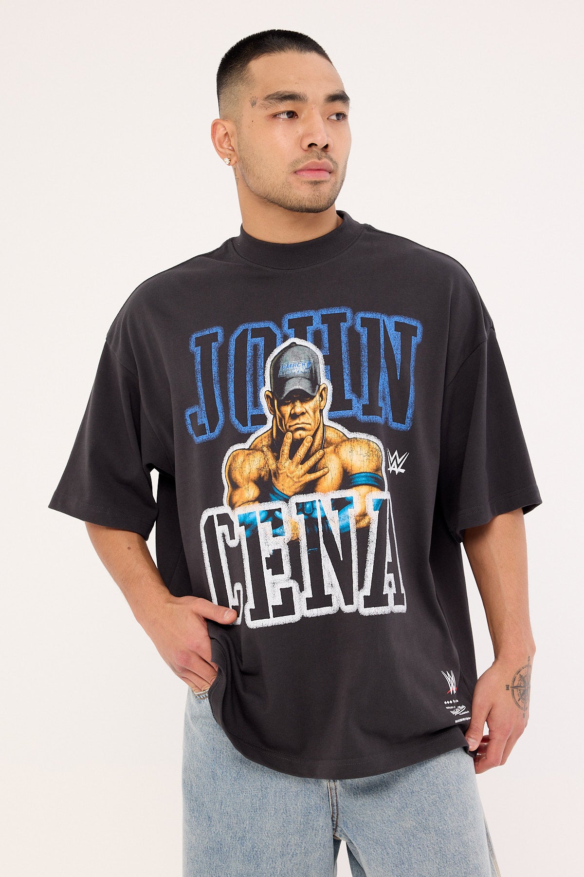 Mitchell & Ness U Can't See Me Boxy Tee Faded Black