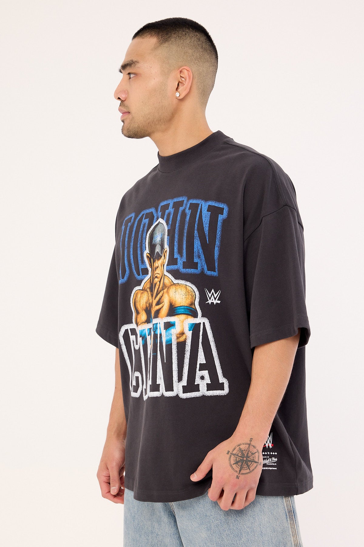 Mitchell & Ness U Can't See Me Boxy Tee Faded Black