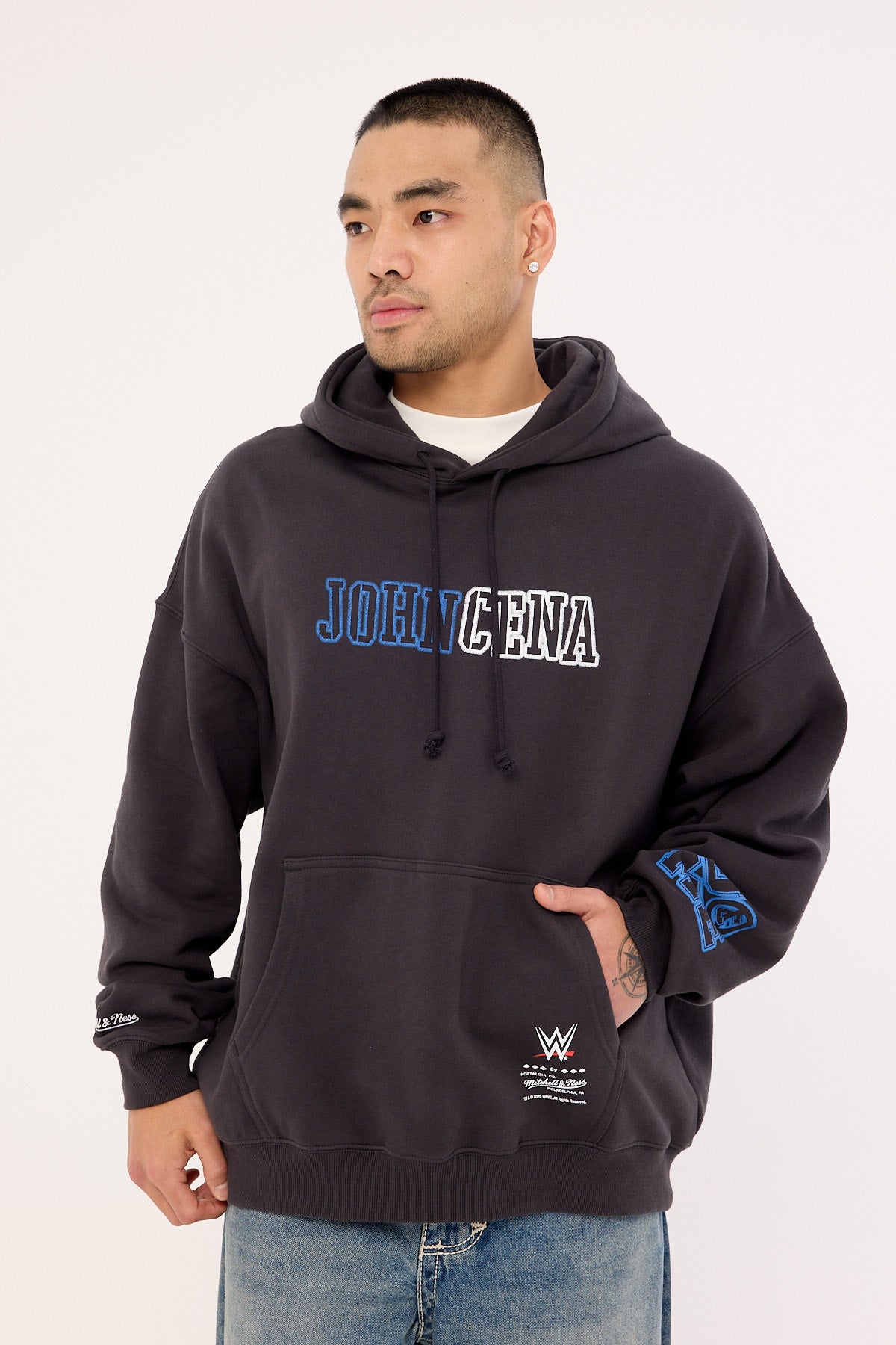 Mitchell & Ness U Can't See Me Boxy Hoodie Faded Black