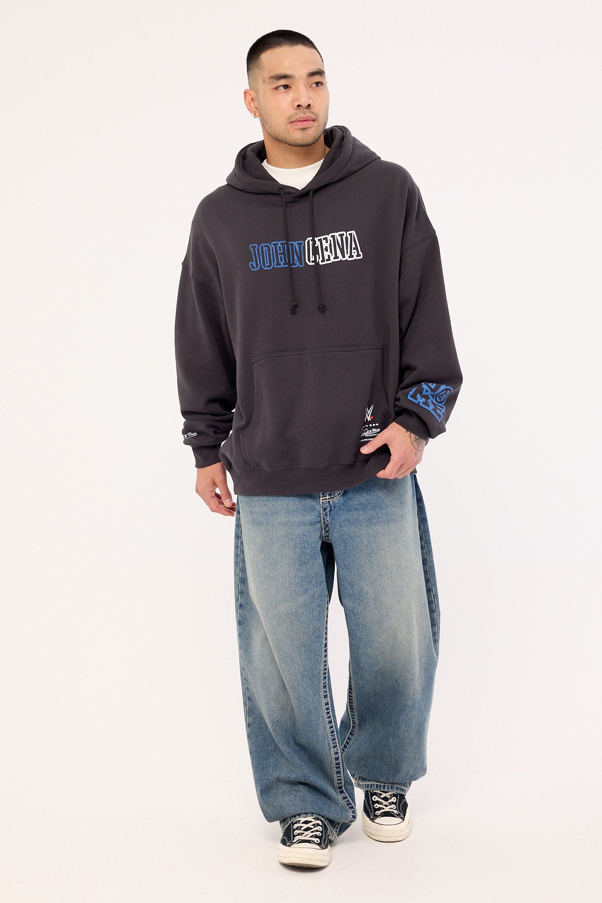 Mitchell & Ness U Can't See Me Boxy Hoodie Faded Black