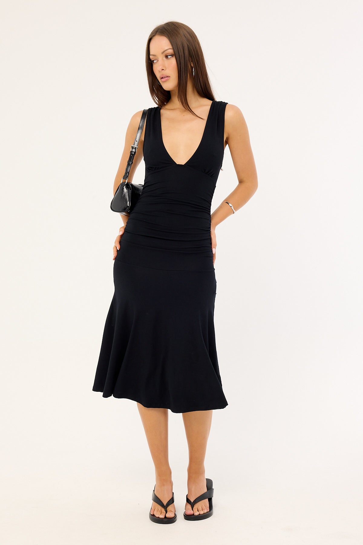 Motel Laluma Midi Dress Black