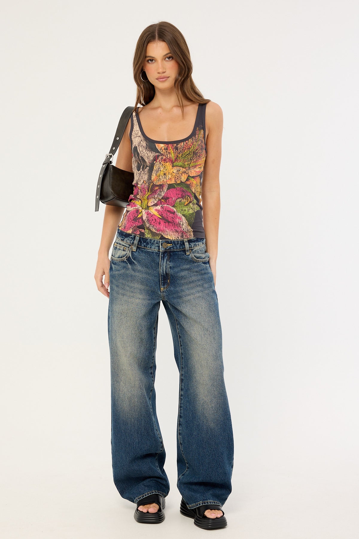 Neovision Grimrose Singlet Tank Top Washed Black