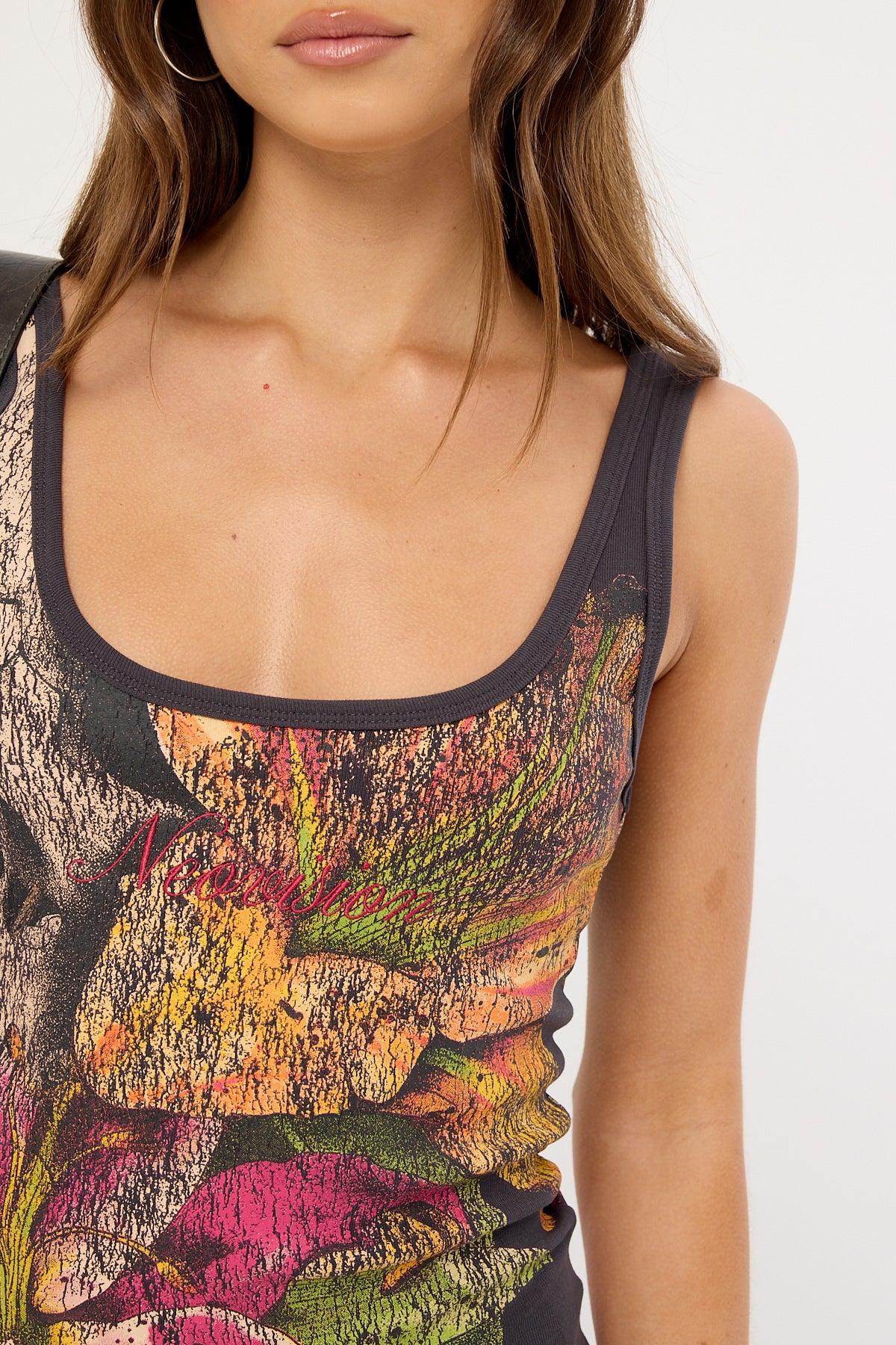 Neovision Grimrose Singlet Tank Top Washed Black