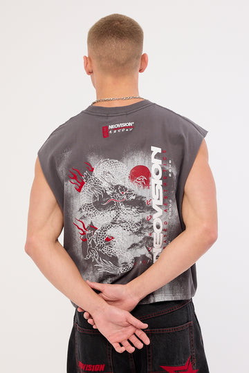 Neovision Onryu Cropped Muscle Tank Asphalt