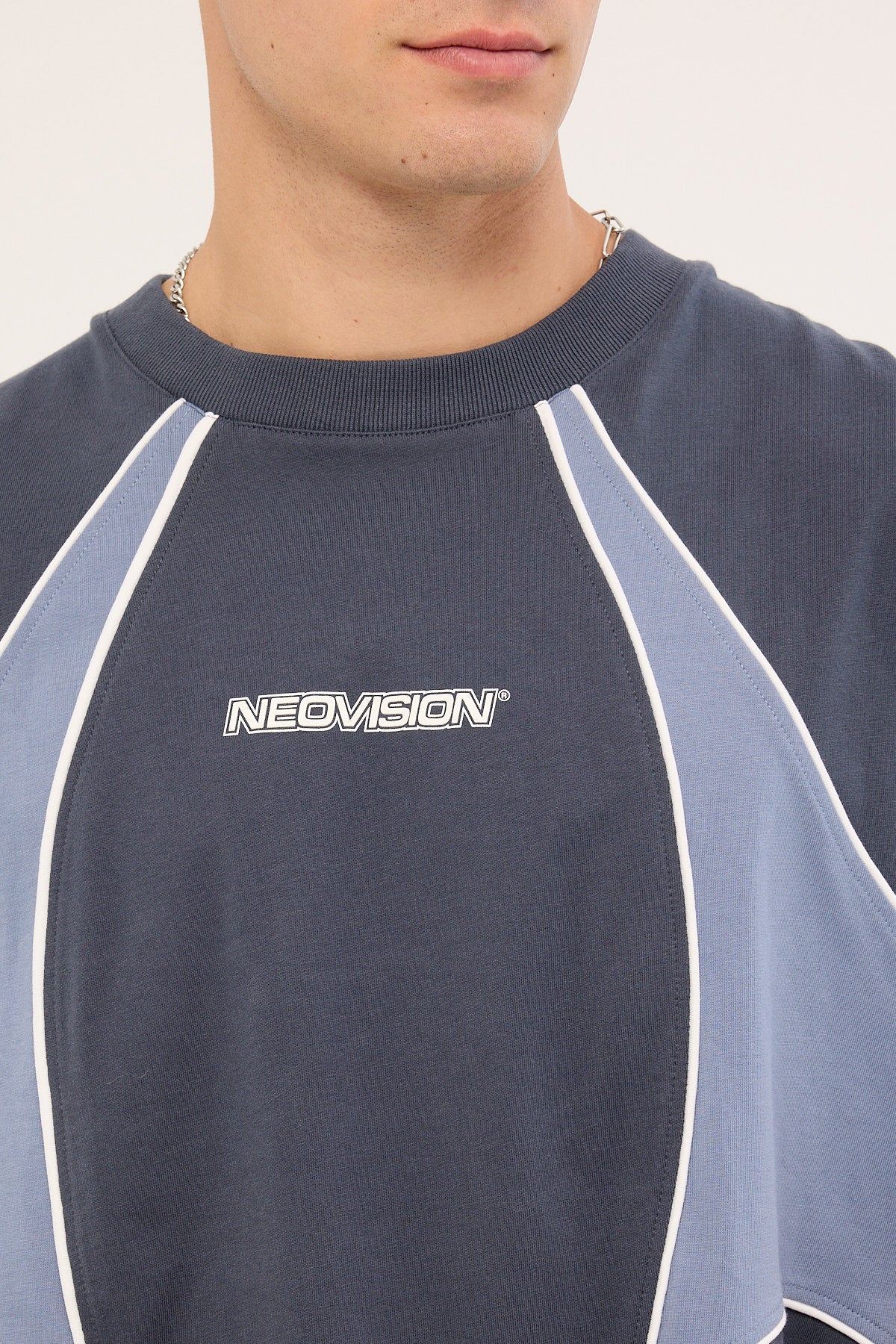 Neovision Divide Cropped Muscle Tank Steel