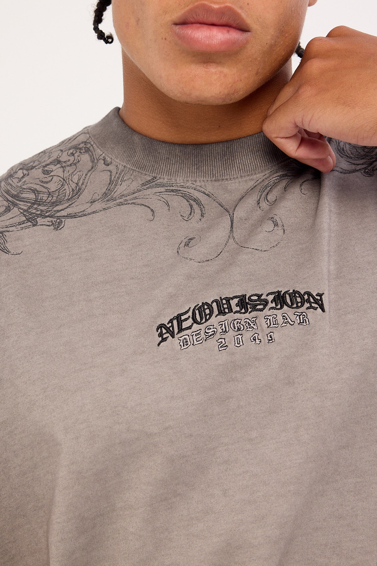 Neovision Shroud Cropped Muscle Tank Heavy Pigment Grey