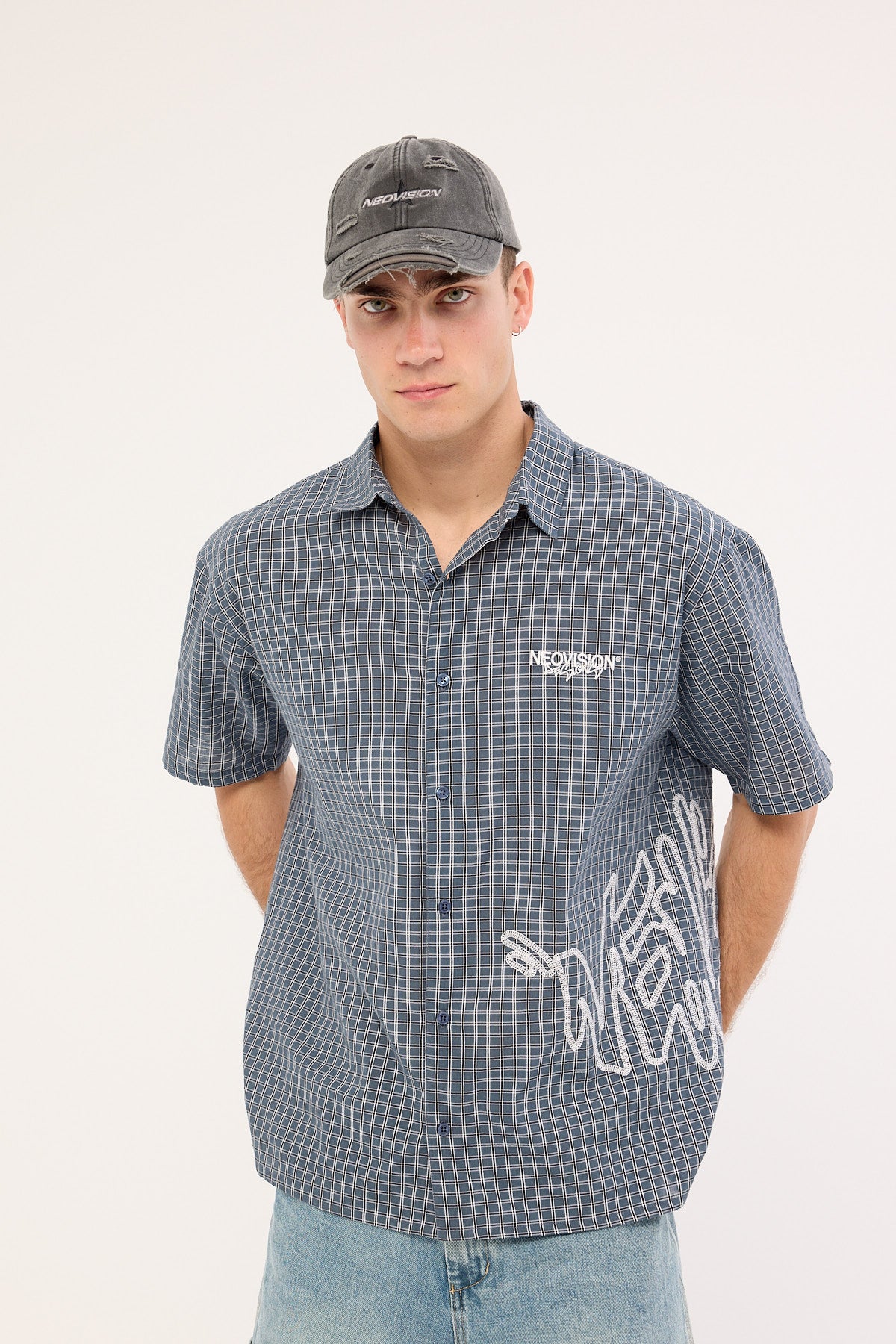 Neovision Reflekt Check Oversize Shirt Dark Teal Check