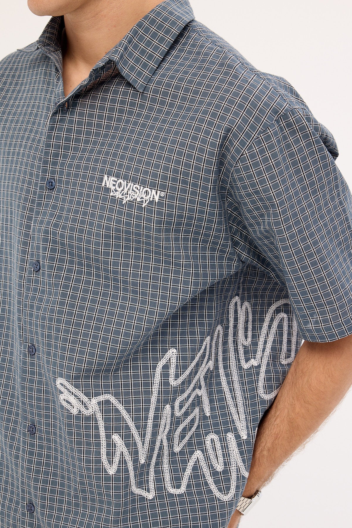 Neovision Reflekt Check Oversize Shirt Dark Teal Check