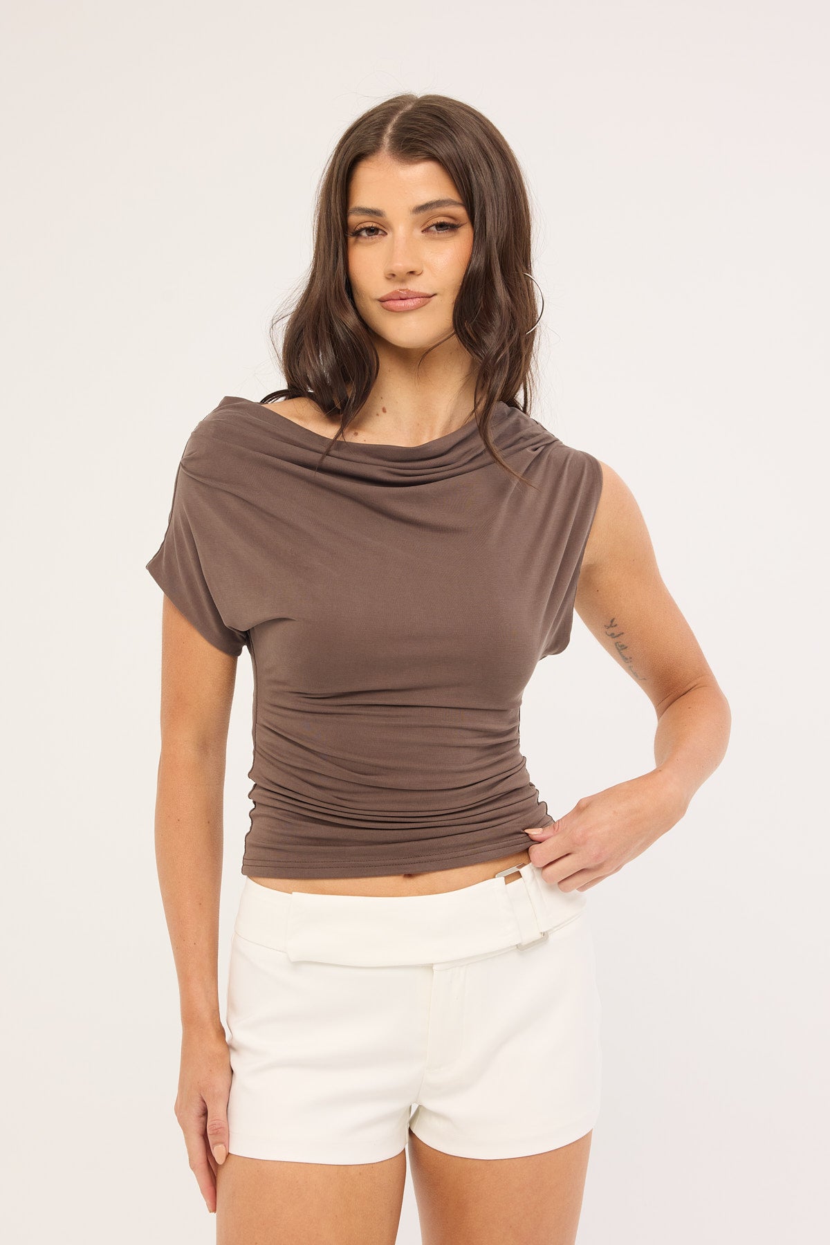 Luck & Trouble Anni Belted Short White