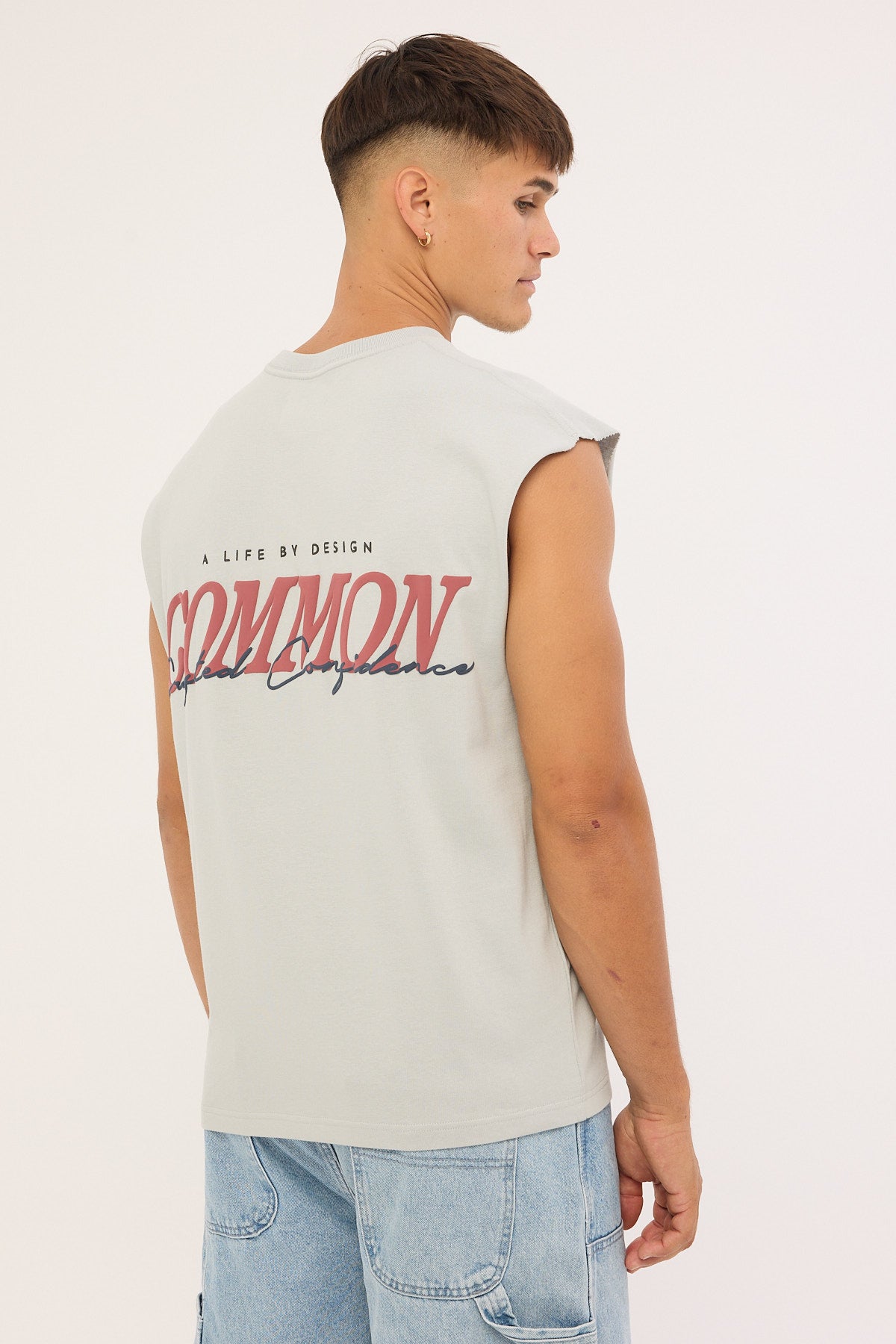Common Need Slant Muscle Tank Grey
