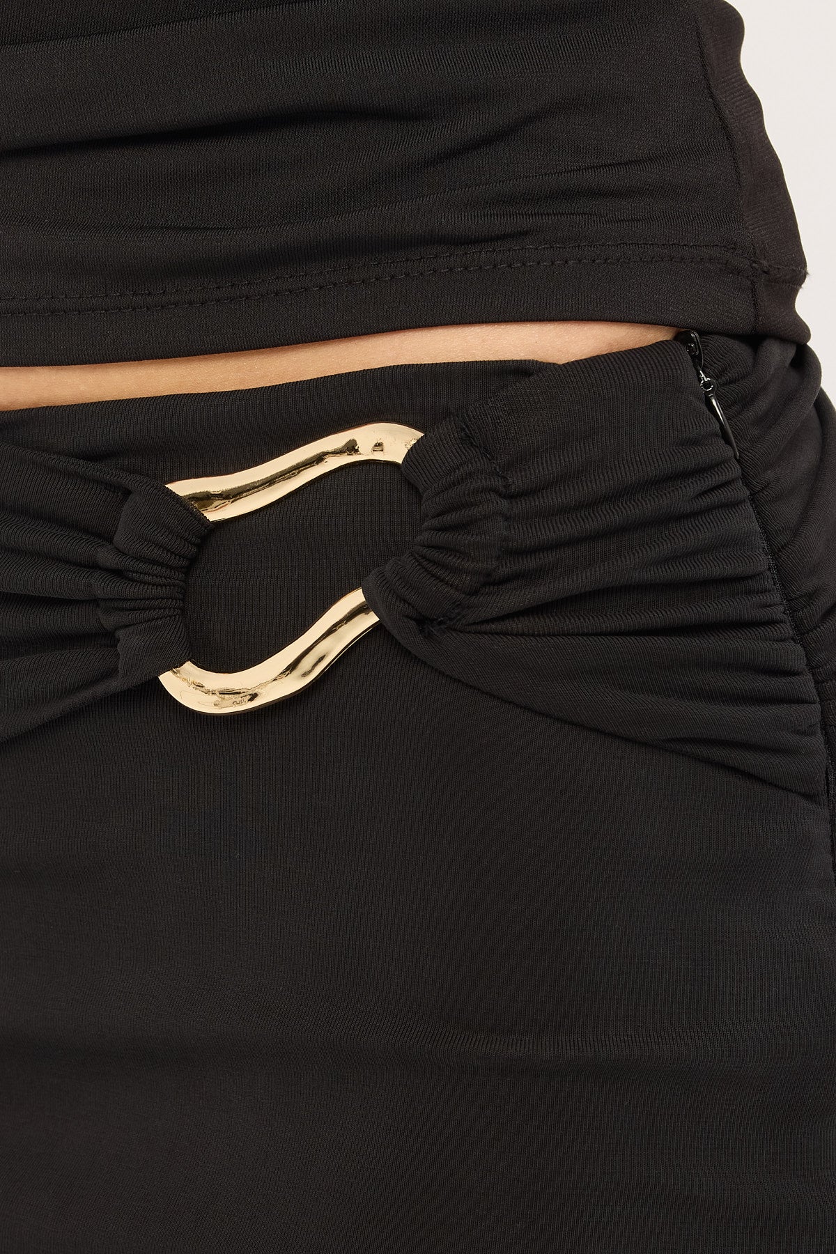 Luck & Trouble Amira Hardware Jersey Mini Skirt Black